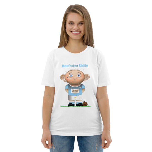 Manfester Shitty Funny Football Organic Cotton T-Shirt - Image 4