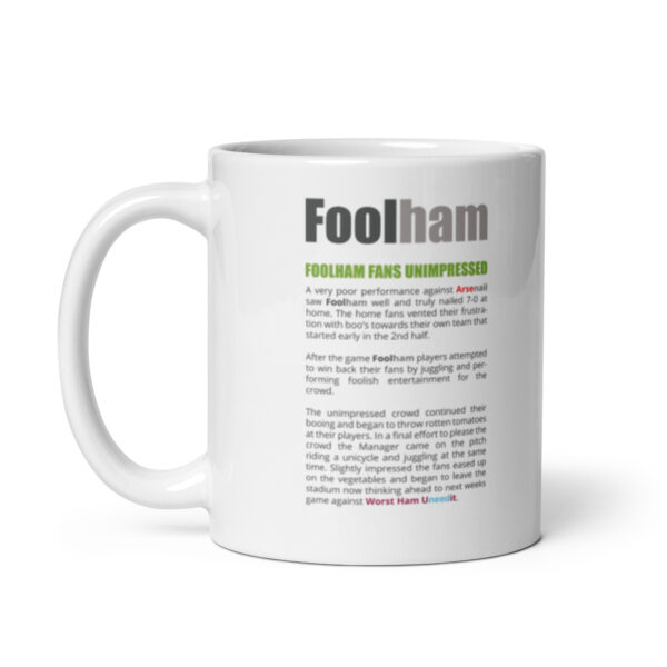 Foolham Funny Football White Glossy Mug - Image 2