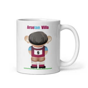 Arsetan Villa Funny Football White Glossy mug