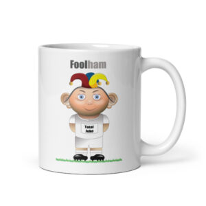 Foolham Funny Football White Glossy Mug