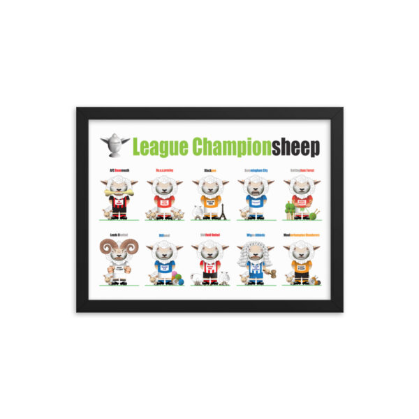 League Championsheep Funny Football Framed poster - Image 4