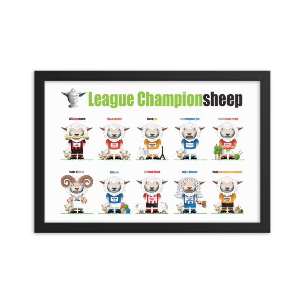 League Championsheep Funny Football Framed poster - Image 5