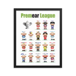 Premear League Funny Football Framed poster