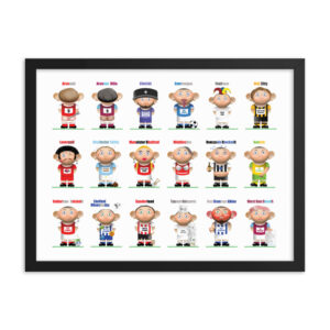 Premear League Funny Football Framed Poster