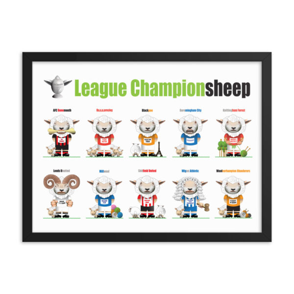 League Championsheep Funny Football Framed poster