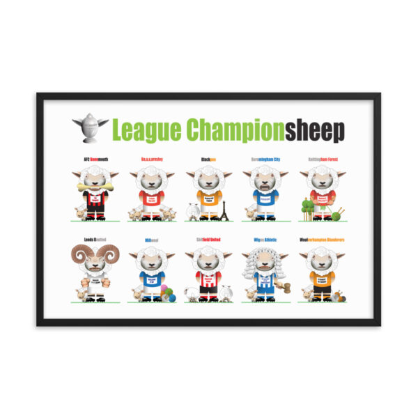 League Championsheep Funny Football Framed poster - Image 6