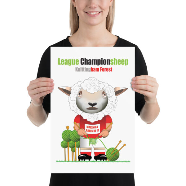 Knittigham Forest Funny Football Poster - Image 2