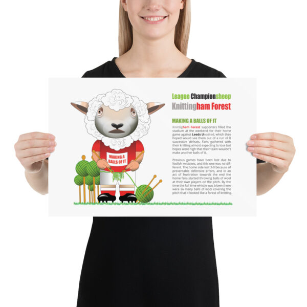 Knittigham Forest Funny Football Poster - Image 2