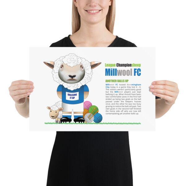 Millwool FC Funny Football Poster - Image 2