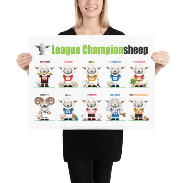 League Championsheep Funny Football Poster - Image 3