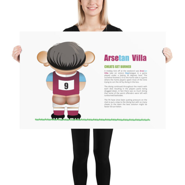 Arsetan Villa Funny Football Poster - Image 3