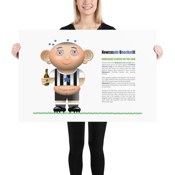 Newcasale Uneckedit Funny Football Poster - Image 3