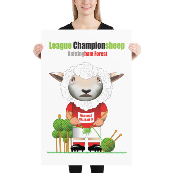 Knittigham Forest Funny Football Poster - Image 3