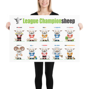 League Championsheep Funny Football Poster