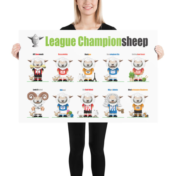 League Championsheep Funny Football Poster