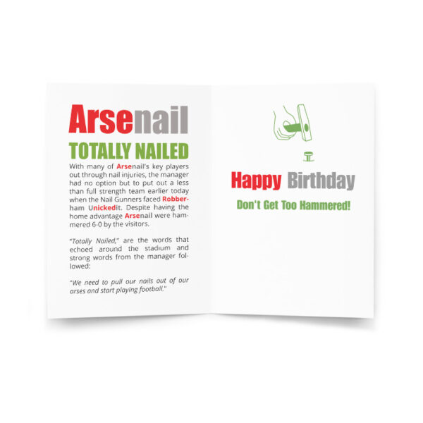 Arsenail Funny Football Birthday Card - Image 2
