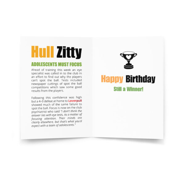 Hull Zitty Funny Football Birthday Card - Image 2