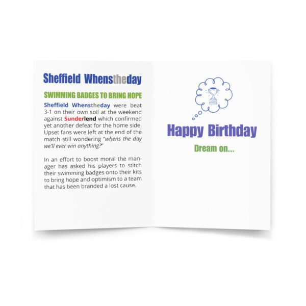 Sheffield Whenstheday Funny Football Birthday Card - Image 2