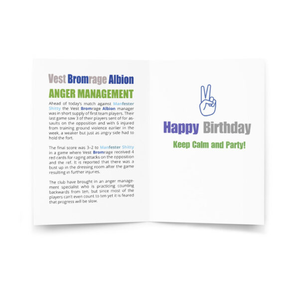 Vest Bromrage Albion Funny Football Birthday Card - Image 2