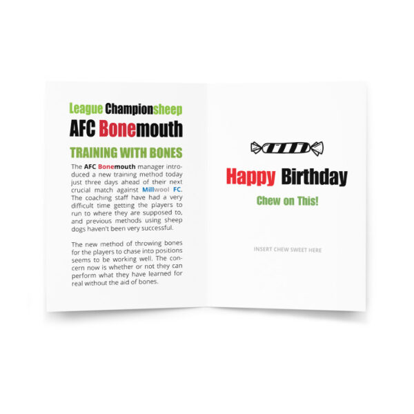 AFC Bonemouth Funny Football Birthday Card - Image 2