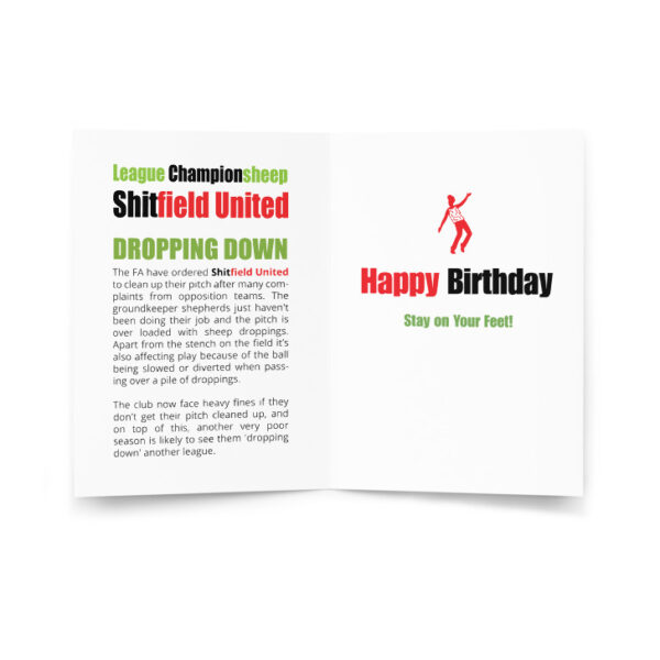 Shitfield United Funny Football Birthday Card - Image 2