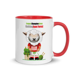 Knittigham Forest Funny Football Mug With Colour Inside